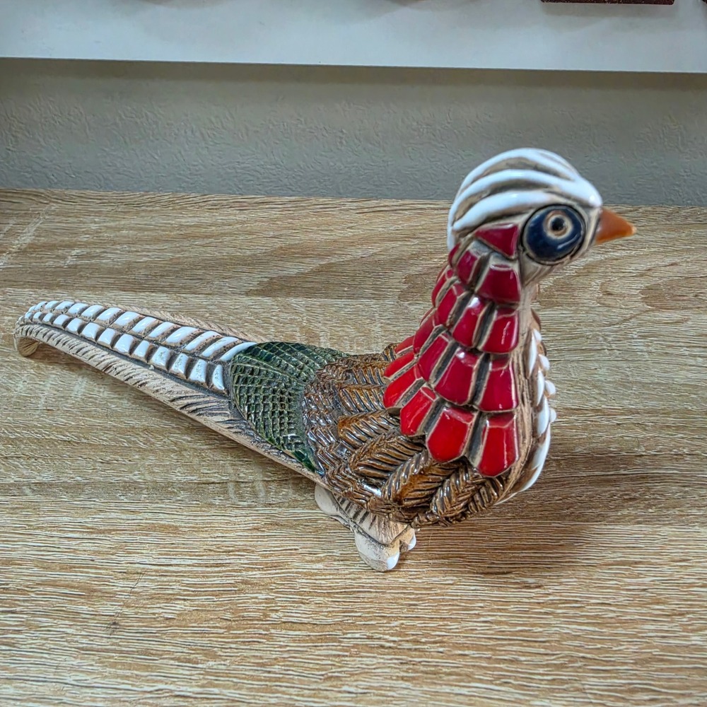 Artesania Rinconada Pheasant Figurine Excellent Ceramic Bird